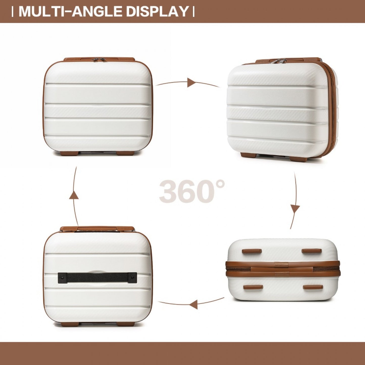 Kono Multi Texture Hard Shell PP Vanity Case Classic Collection (K2091L) - Cream