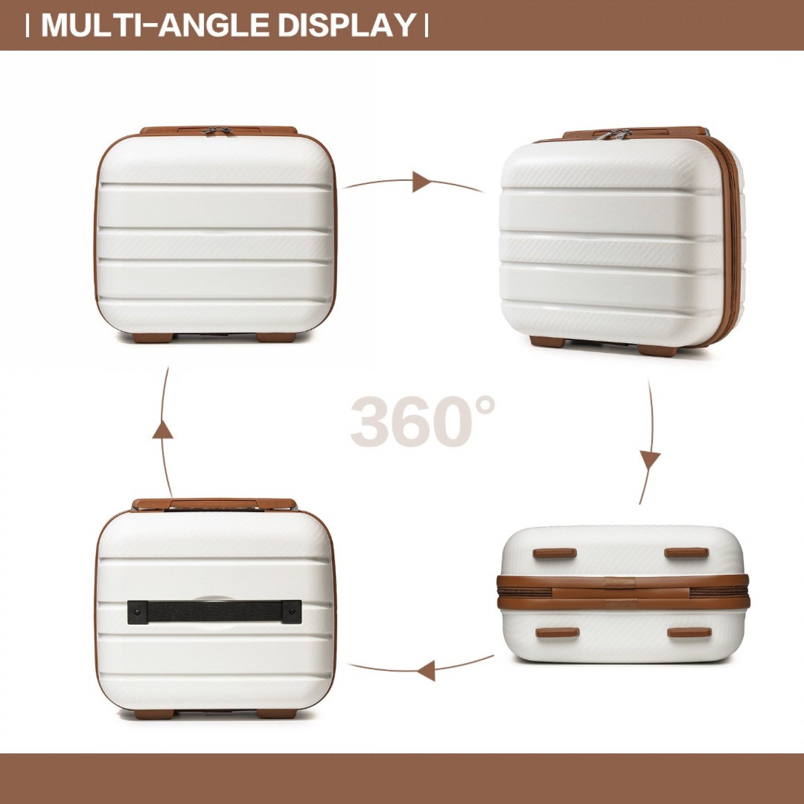 Kono Multi Texture Hard Shell PP Vanity Case Classic Collection (K2091L) - Cream
