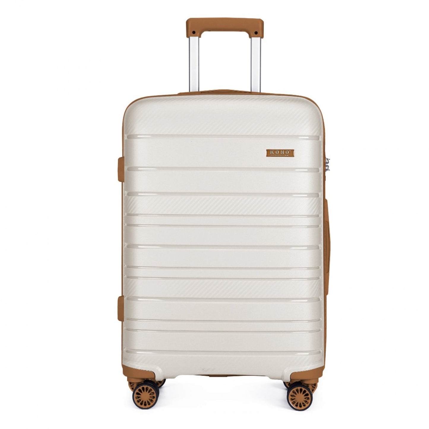 Kono Multi Texture Hard Shell PP Suitcase Classic Collection (K2091L) - Cream