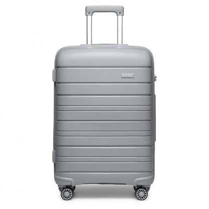 Kono Multi Texture Hard Shell PP Suitcase Classic Collection (K2091L) - Grey
