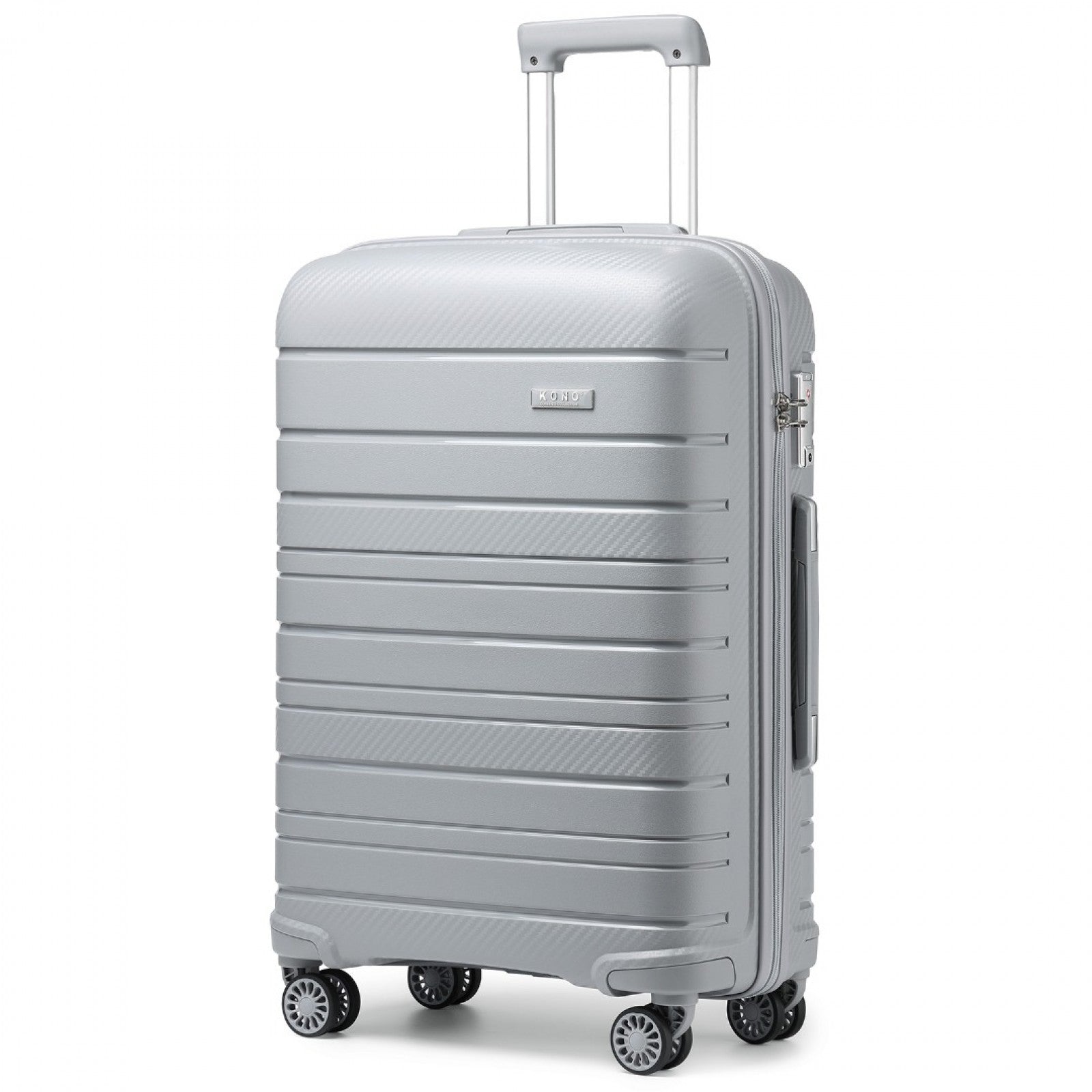 Kono Multi Texture Hard Shell PP Suitcase Classic Collection (K2091L) - Grey