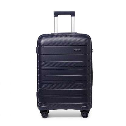 Kono Multi Texture Hard Shell PP Suitcase Classic Collection (K2091L) - Navy