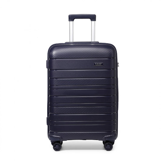 Kono Multi Texture Hard Shell PP Suitcase Classic Collection (K2091L) - Navy