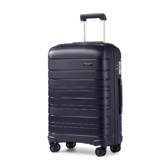 Kono Multi Texture Hard Shell PP Suitcase Classic Collection (K2091L) - Navy