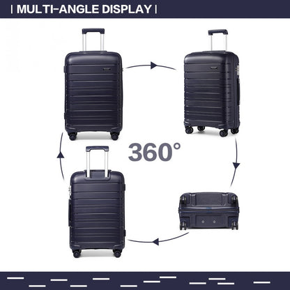 Kono Multi Texture Hard Shell PP Suitcase Classic Collection (K2091L) - Navy