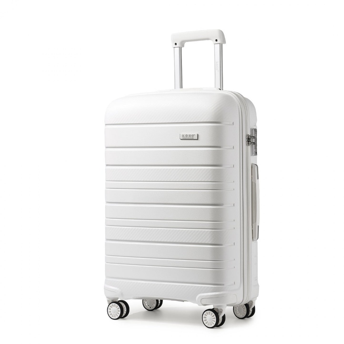 Kono Multi Texture Hard Shell PP Suitcase Classic Collection (K2091L) - White