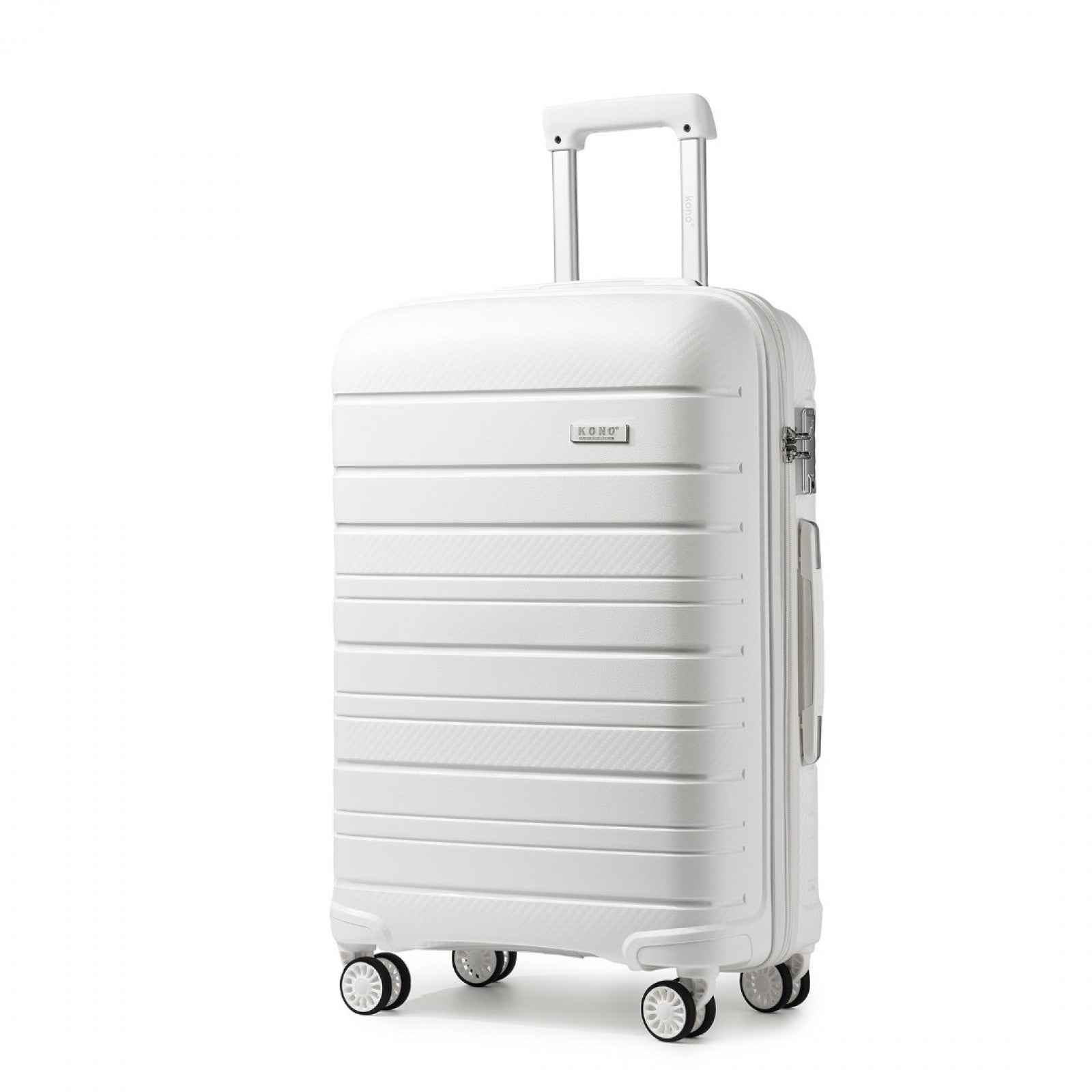 Kono Multi Texture Hard Shell PP Suitcase Classic Collection (K2091L) - White