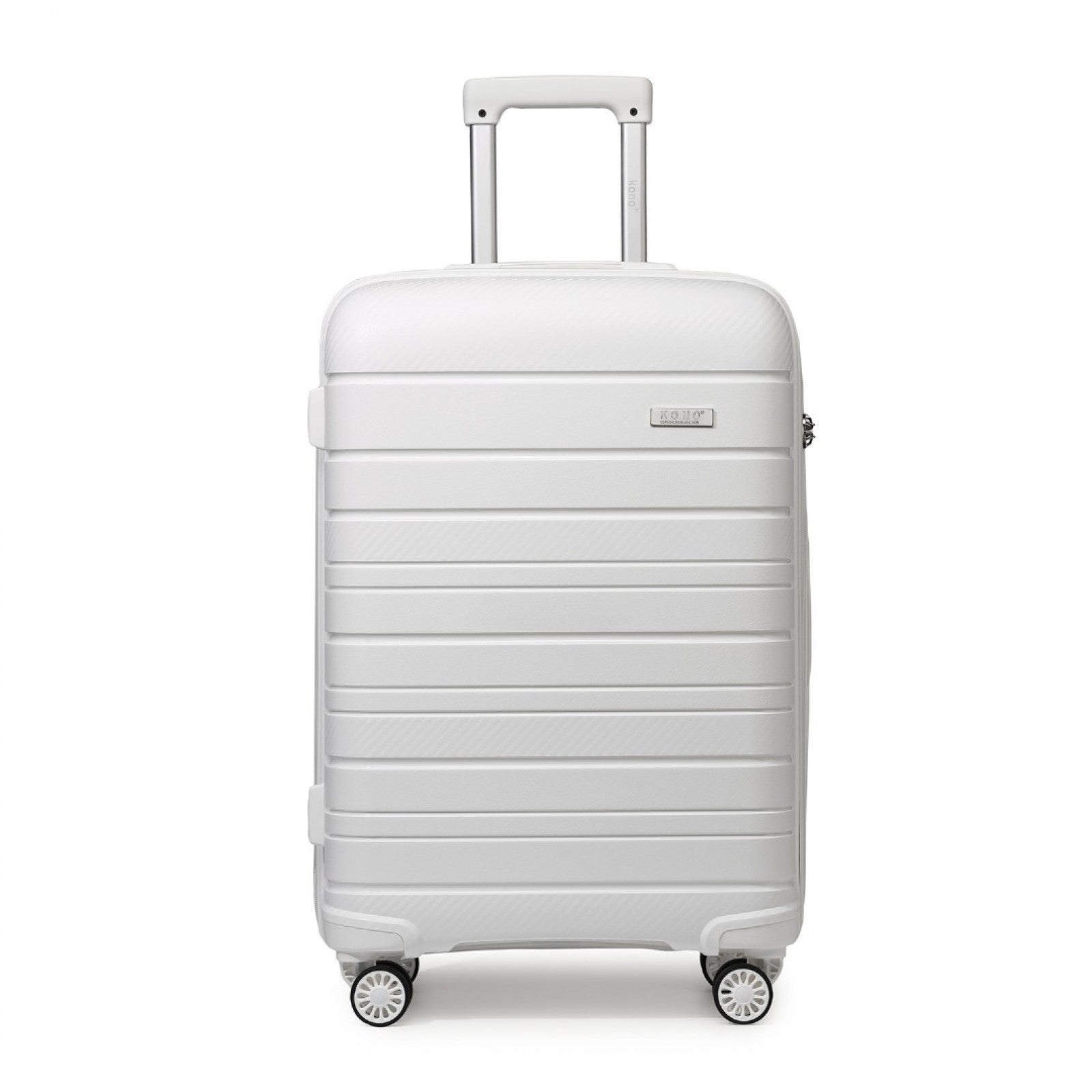 Kono Multi Texture Hard Shell PP Suitcase Classic Collection (K2091L) - White