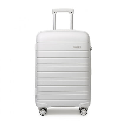 Kono Multi Texture Hard Shell PP Suitcase Classic Collection (K2091L) - White