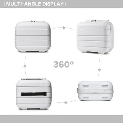 Kono Multi Texture Hard Shell PP Vanity Case Classic Collection (K2091L) - White