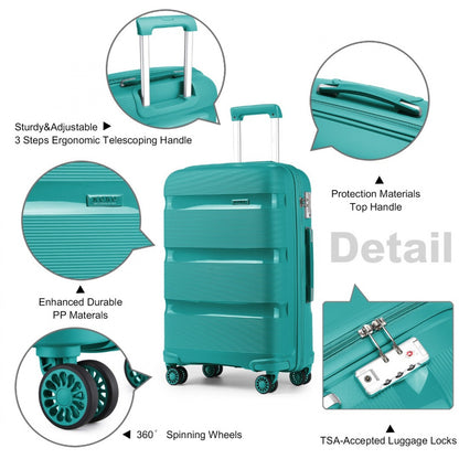Kono Bright Hard Shell PP Suitcase In (K2092L) - Blue/Green