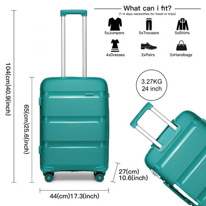 Kono Bright Hard Shell PP Suitcase In (K2092L) - Blue/Green