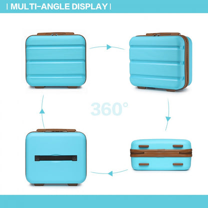 Kono Bright Hard Shell PP Vanity Case (K2092L) - Blue & Brown
