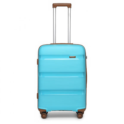 Kono Bright Hard Shell PP Suitcase In (K2092L) - Blue & Brown