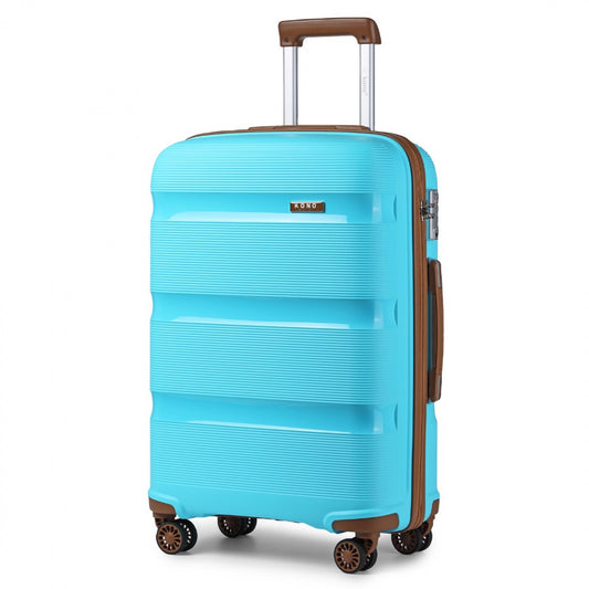 Kono Bright Hard Shell PP Suitcase In (K2092L) - Blue & Brown