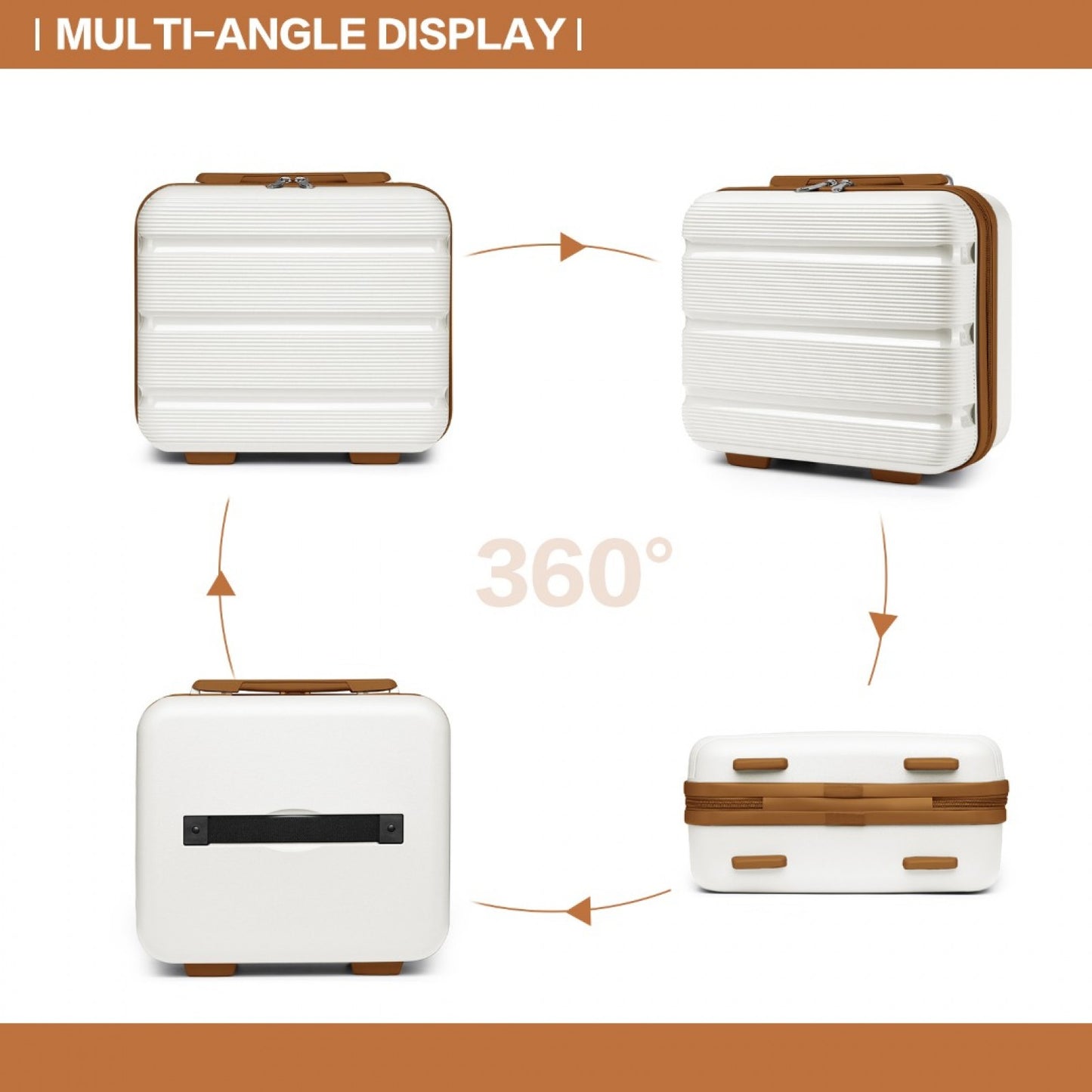 Kono Bright Hard Shell PP Vanity Case (K2092L) - Cream