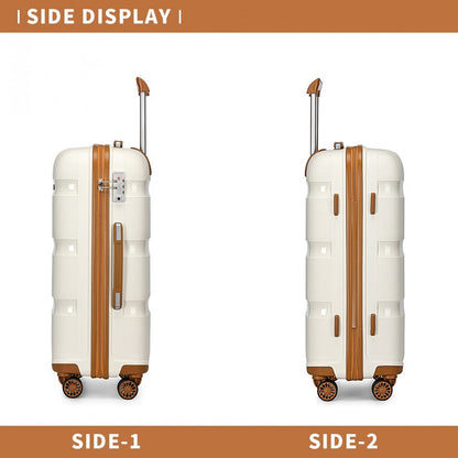 Kono Bright Hard Shell PP Suitcase In (K2092L) - Cream