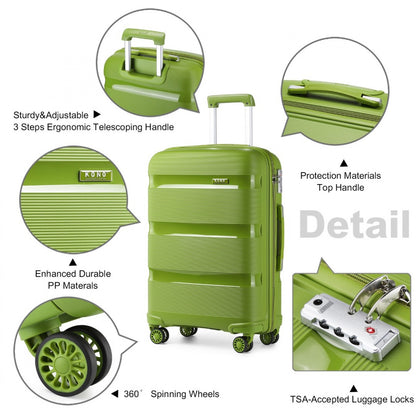 Kono Bright Hard Shell PP Suitcase In (K2092L) - Green