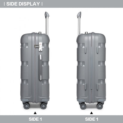 Kono Bright Hard Shell PP Suitcase In (K2092L) - Grey