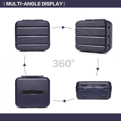 Kono Bright Hard Shell PP Suitcase With TSA Lock And Vanity Case 4 Pieces Set - Classic Collection (K2092L) - Navy