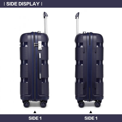Kono Bright Hard Shell PP Suitcase In (K2092L) - Navy