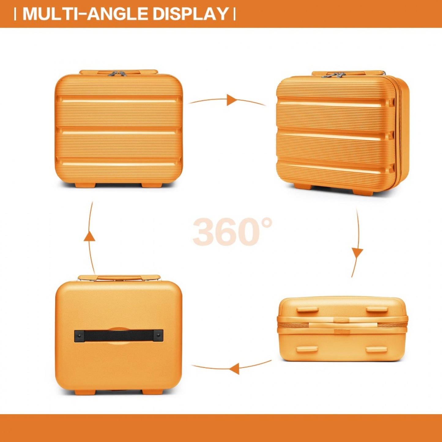 Kono Bright Hard Shell PP Vanity Case (K2092L) - Orange