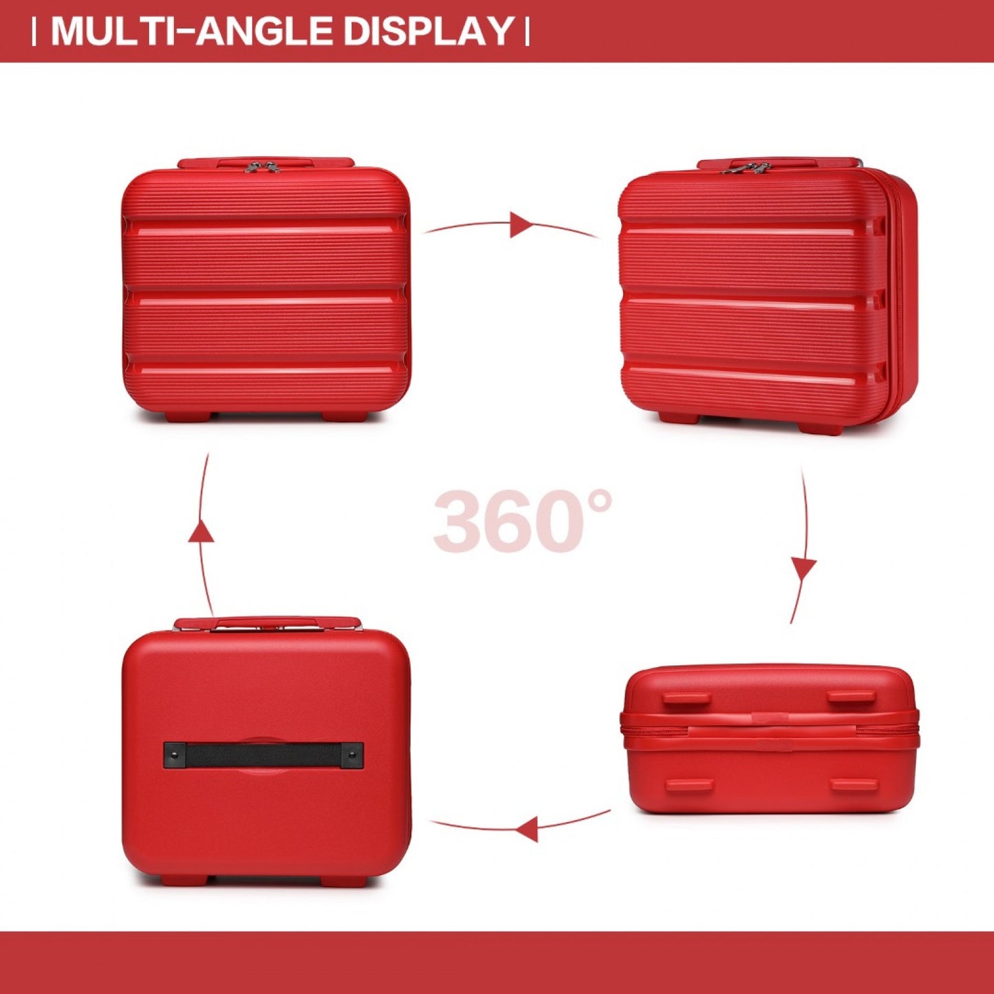 Kono Bright Hard Shell PP Vanity Case (K2092L) - Red