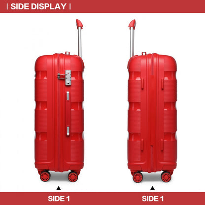 Kono Bright Hard Shell PP Suitcase In (K2092L) - Red