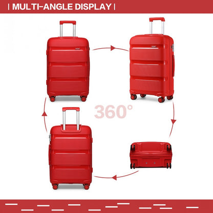 Kono Bright Hard Shell PP Suitcase In (K2092L) - Red