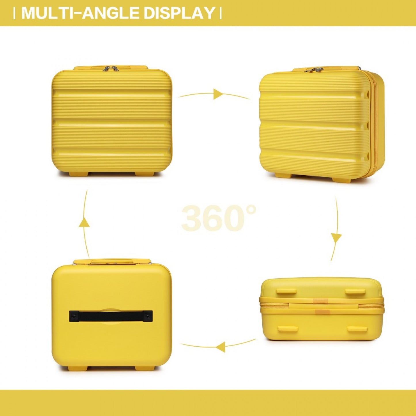 Kono Bright Hard Shell PP Vanity Case (K2092L) - Yellow