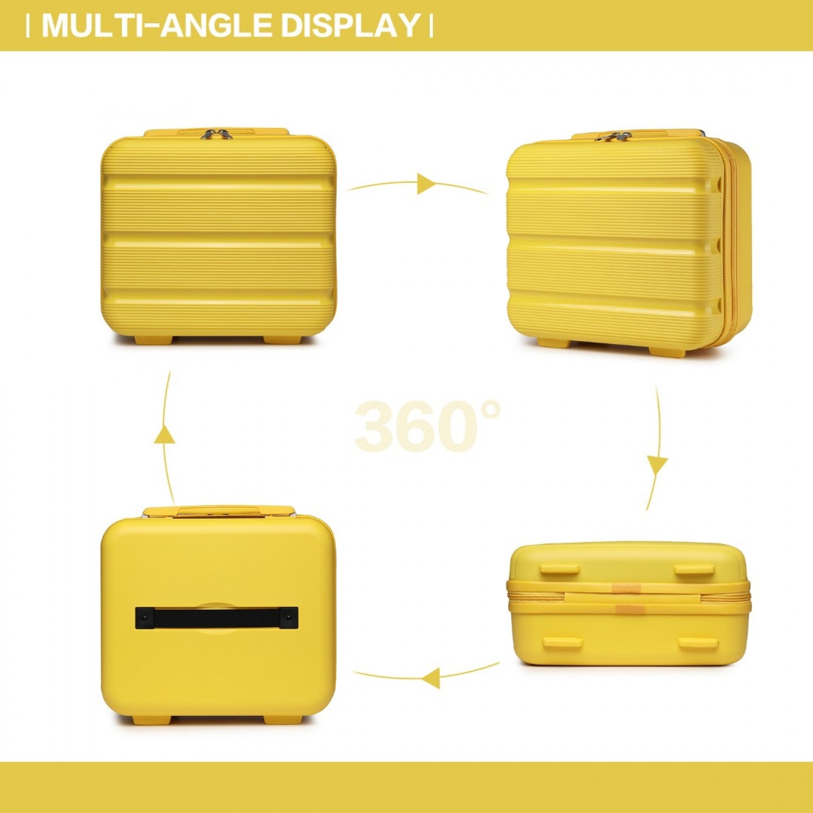 Kono Bright Hard Shell PP Vanity Case (K2092L) - Yellow