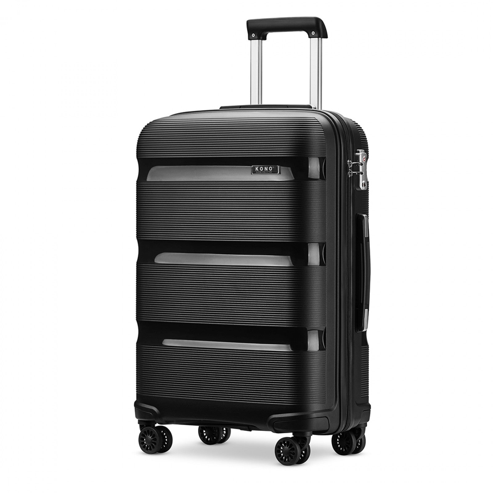 Kono Bright Hard Shell PP Suitcase In (K2092L) - Black
