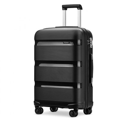 Kono Bright Hard Shell PP Suitcase In (K2092L) - Black