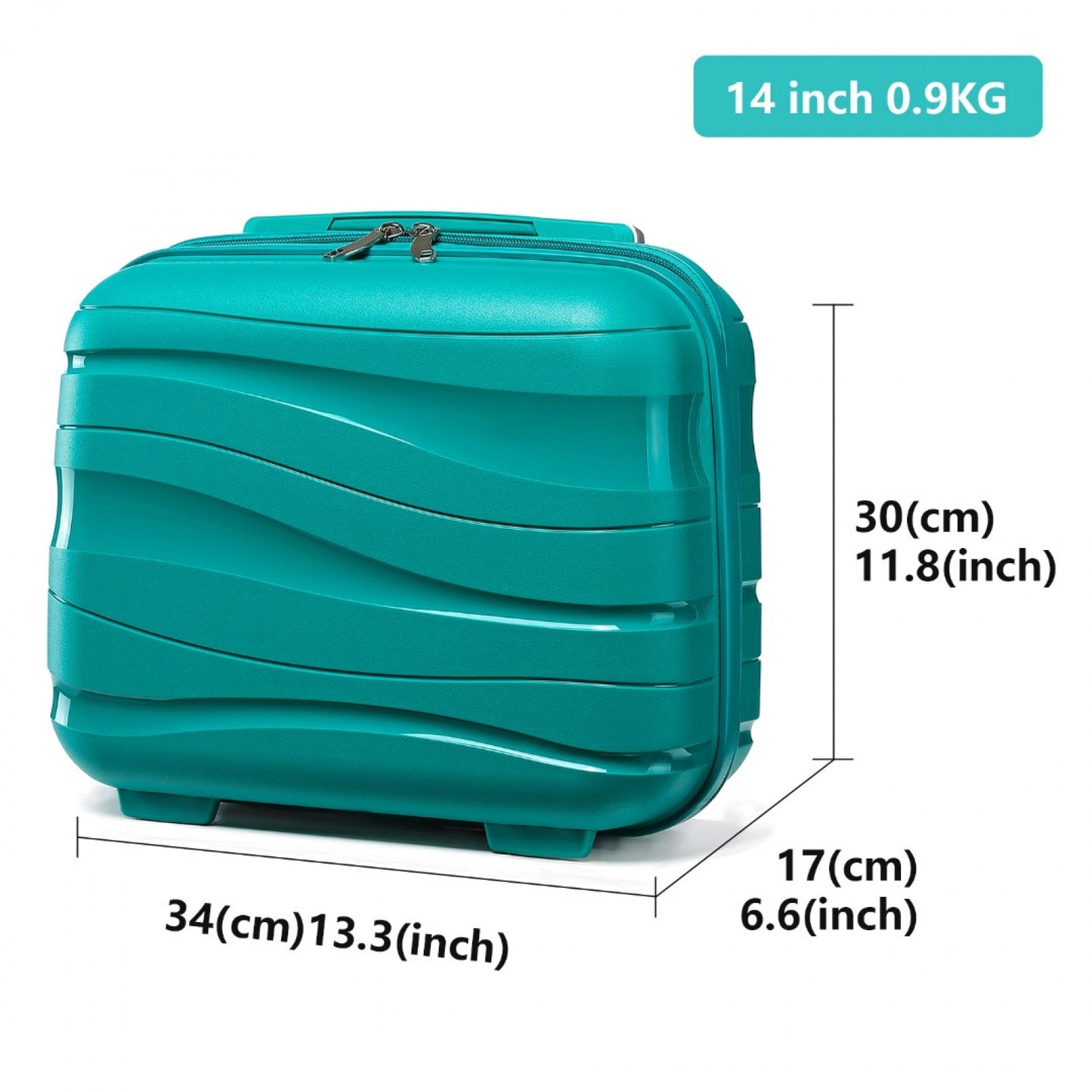 Kono Lightweight Polypropylene Hard Shell Vanity Case (K2094L) - Teal