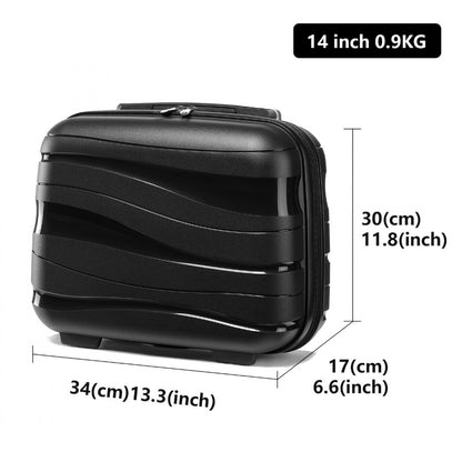 Kono Lightweight Polypropylene Hard Shell Vanity Case (K2094L) - Black