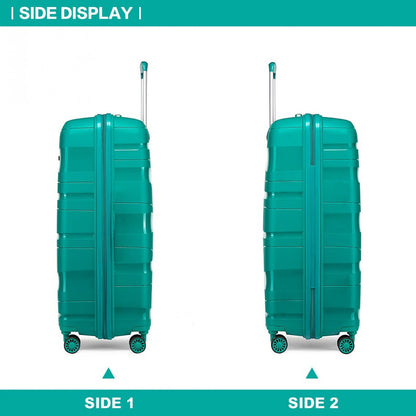 Kono 14/20 Inch Lightweight Polypropylene Hard Shell 2 Piece Suitcase Set With TSA Lock And Vanity Case (K2094L) - Teal