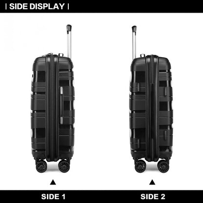 Kono Lightweight Polypropylene Hard Shell Suitcase With TSA Lock (K2094L) - Black