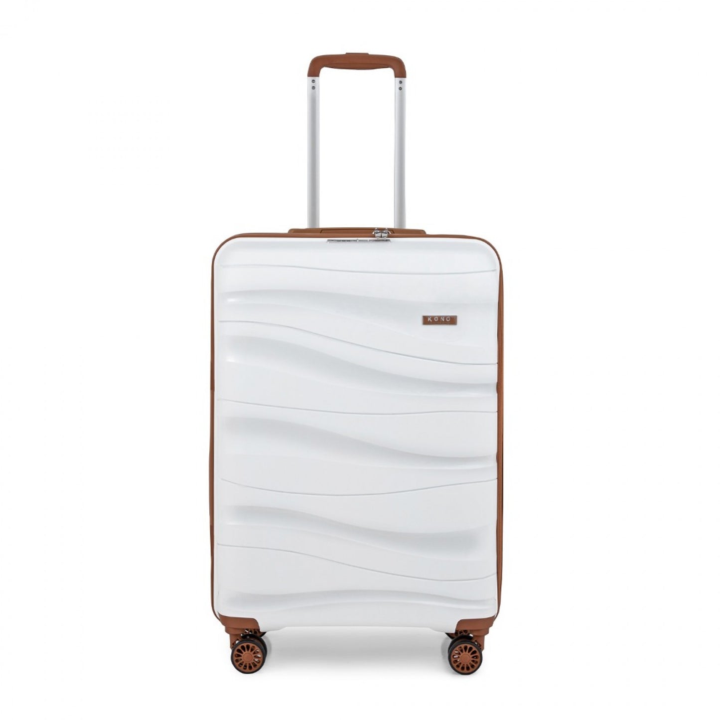 Kono Lightweight Polypropylene Hard Shell Suitcase With TSA Lock (K2094L) - Cream
