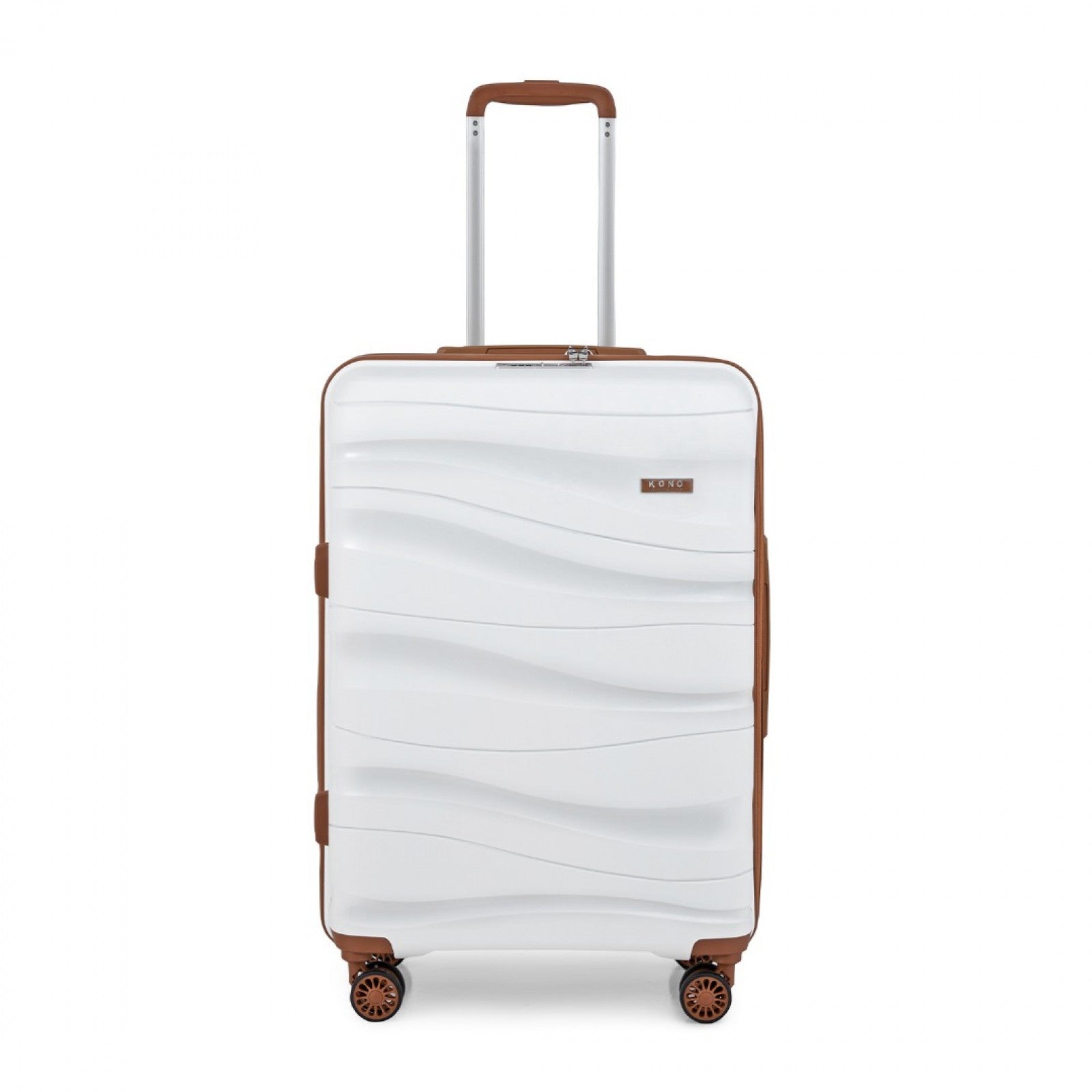 Kono Lightweight Polypropylene Hard Shell Suitcase With TSA Lock (K2094L) - Cream
