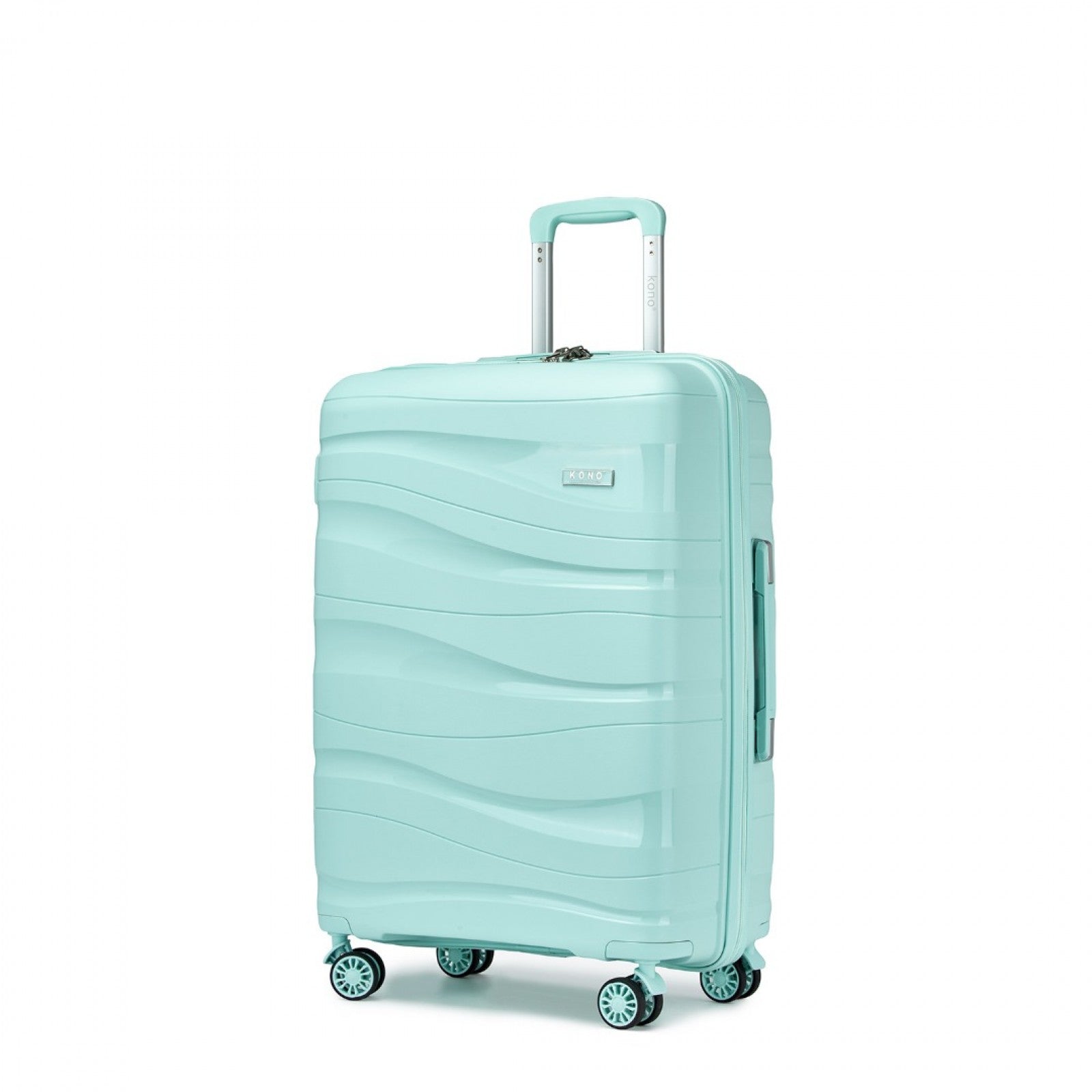 Kono Lightweight Polypropylene Hard Shell 3 Piece Suitcase Set With TSA Lock (K2094L) - Mint Green