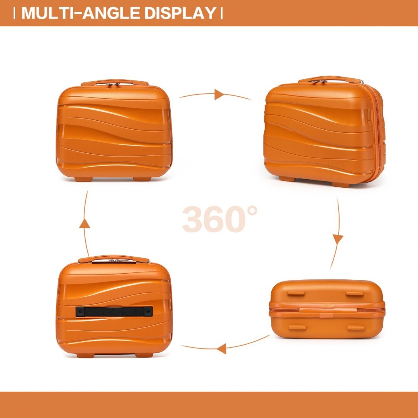 Kono Lightweight Polypropylene Hard Shell Vanity Case (K2094L) - Orange