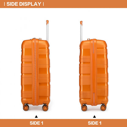 Kono Lightweight Polypropylene Hard Shell Suitcase With TSA Lock (K2094L) - Orange