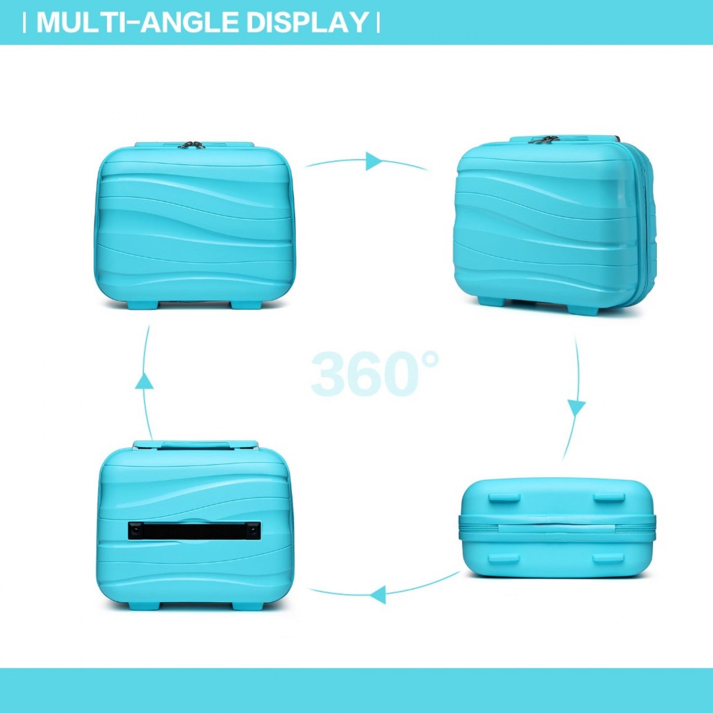 Kono Lightweight Polypropylene Hard Shell Vanity Case (K2094L) - Blue