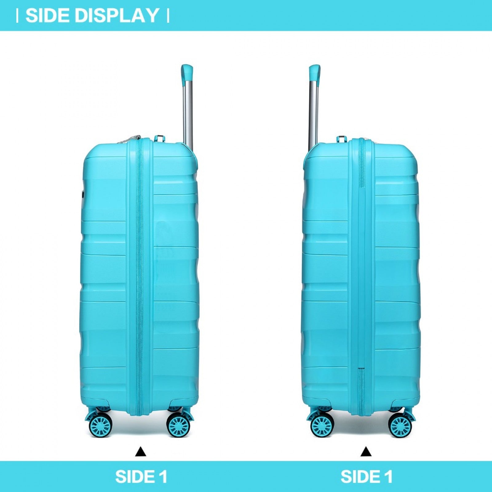 Kono Lightweight Polypropylene Hard Shell Suitcase With TSA Lock (K2094L) - Blue