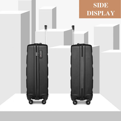 Kono Suitcase Streamlined Lightweight ABS Hardshell with Secure TSA Lock (K2191L) - Black