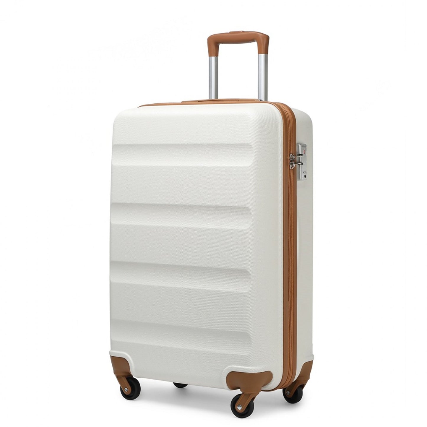 Kono Suitcase Streamlined Lightweight ABS Hardshell with Secure TSA Lock (K2191L) - Cream