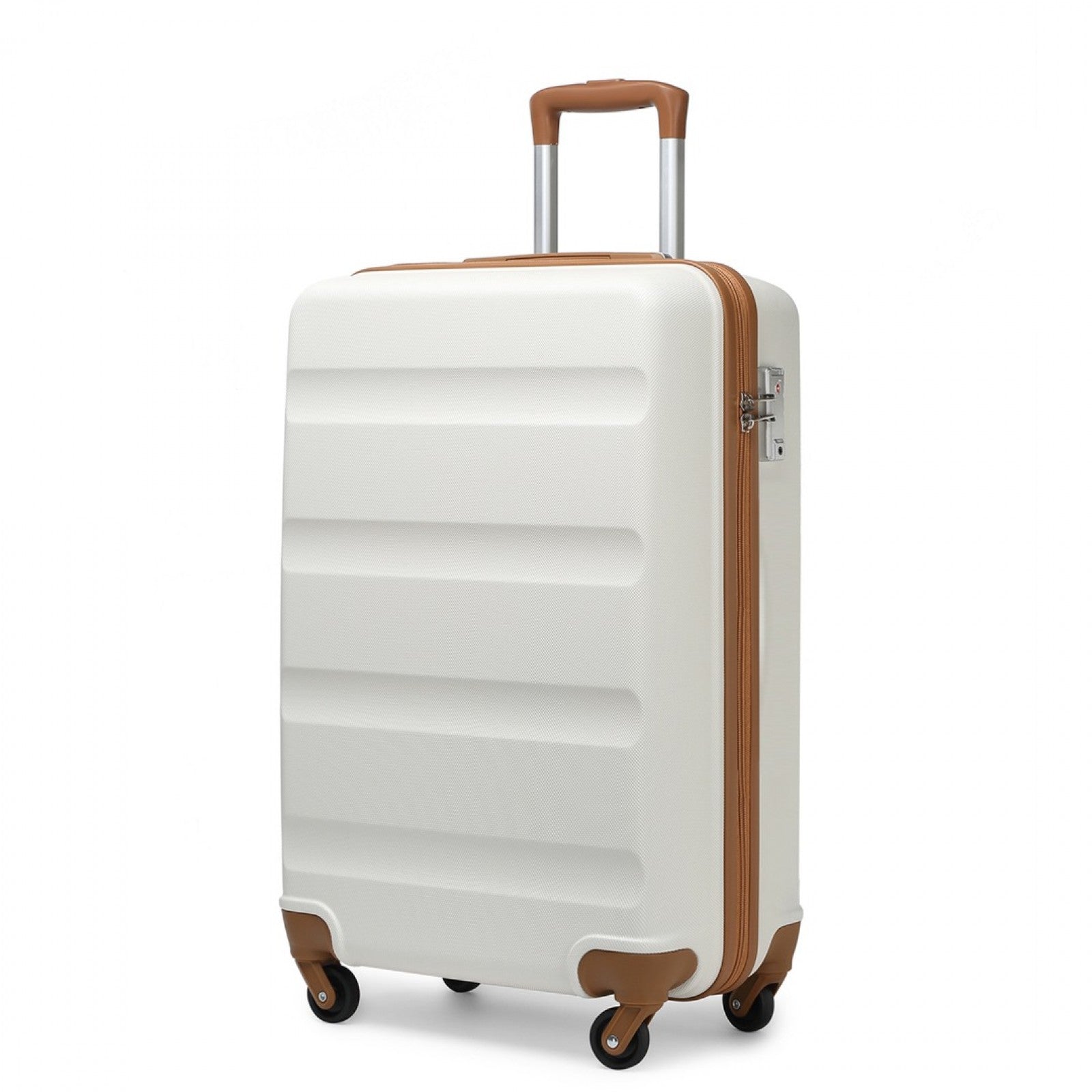 Kono Suitcase Streamlined Lightweight ABS Hardshell with Secure TSA Lock (K2191L) - Cream