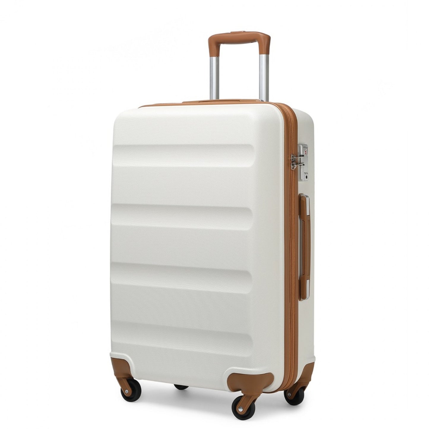 Kono Suitcase Streamlined Lightweight ABS Hardshell with Secure TSA Lock (K2191L) - Cream