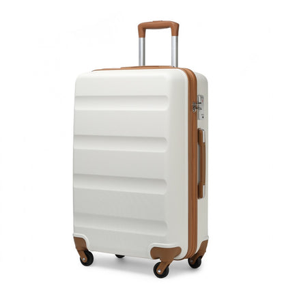 Kono Suitcase Streamlined Lightweight ABS Hardshell with Secure TSA Lock (K2191L) - Cream