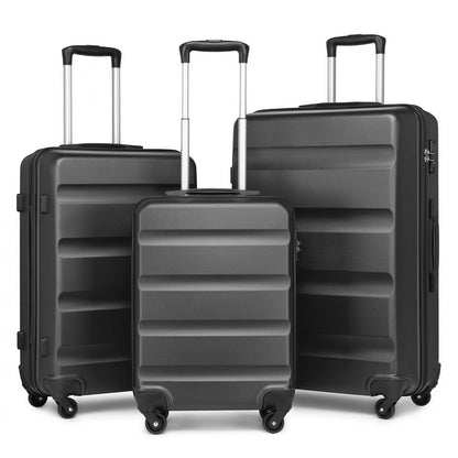 Kono 3-Piece Lightweight ABS Hardshell Suitcase Set - 19, 24, 28 Inch with Secure TSA Lock (K2191L) - Grey